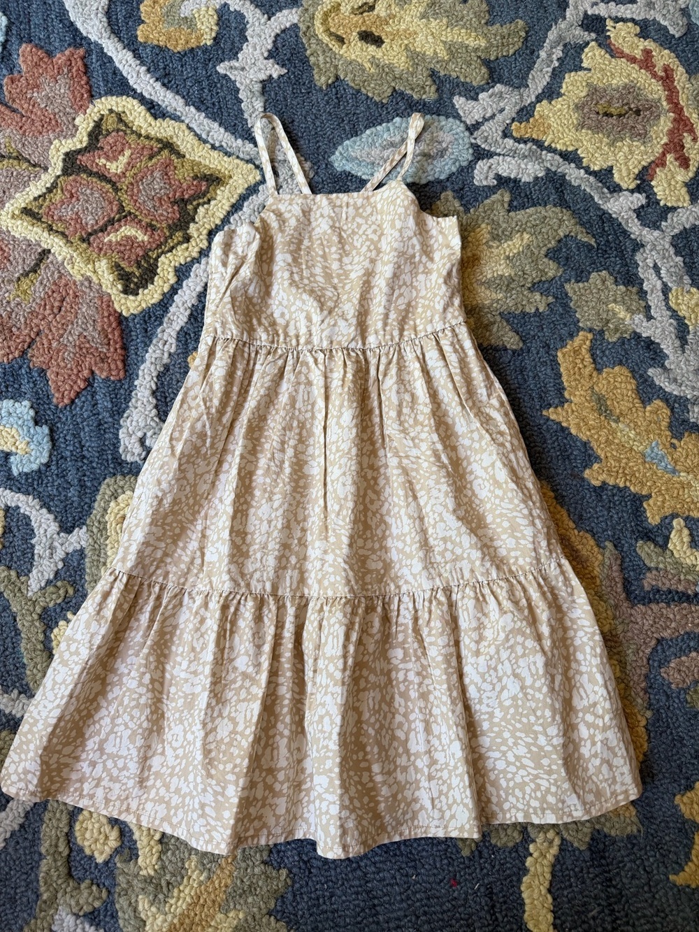 Gap NWTs Girls' Cream Printed Tiered Sundress Floral Vacation Summer
